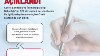 Çevre, Şehircilik ve İklim Değişikliği Bakanlığı’na 527 sözleşmeli personel alımı