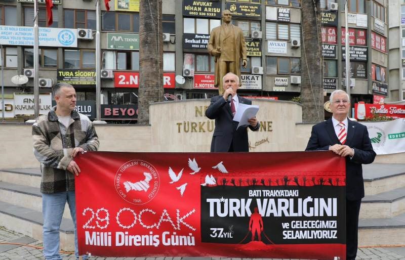 Batı Trakya Derneği, Edremit’te Millî Direniş Günü’nün 37. Yılını Kutladı Batı Trakya Türkleri Dayanışma Derneği (BTTDD)Edremit Şubesi, Türk kimliğine yönelik