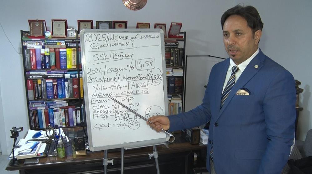 Uzmanı açıkladı: Memur ve memur emeklileri yüzde 11,5 ile yüzde 12 arasında zam alacak Sosyal Güvenlik Başuzmanı İsa Karakaş, memur ve memur emeklilerinin yüzde