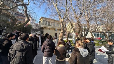 Marmara Adası’na gelen üniversite öğrencileri adada çeşitli incelemelerde bulunarak saha