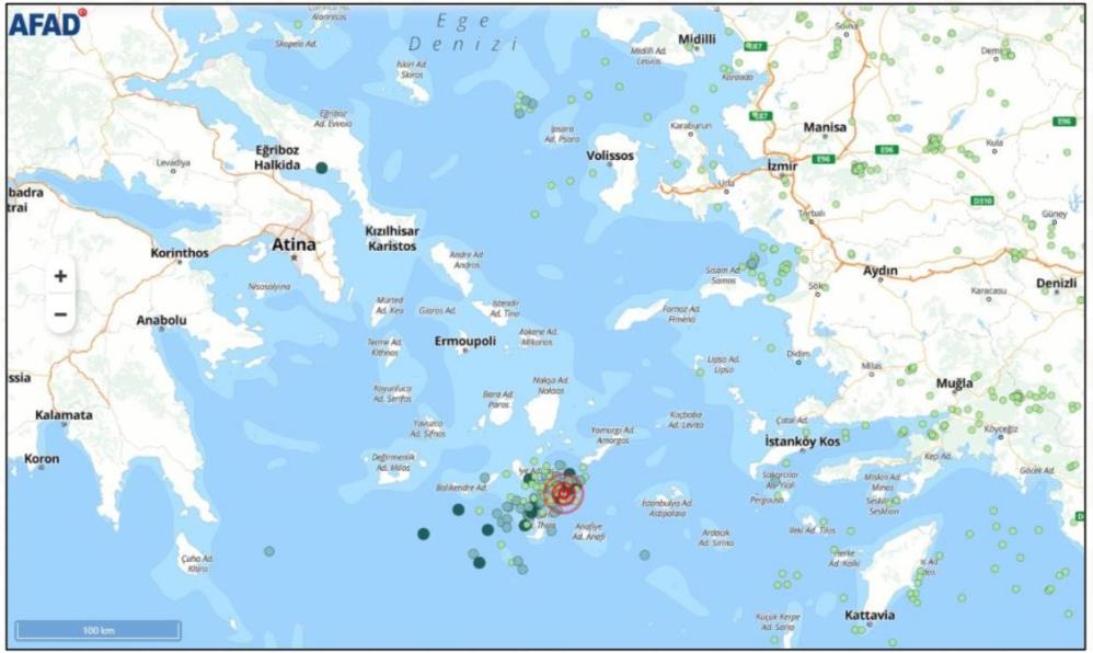 Afet ve Acil Durum Yönetimi Başkanlığı (AFAD) tarafından, “Ege Denizi’nde,