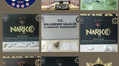 Bandırma, Narkotik Suçlarla Mücadele ekiplerince uyuşturucu madde ticareti yaptığı tespit