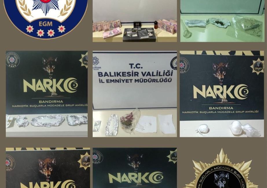 Bandırma, Narkotik Suçlarla Mücadele ekiplerince uyuşturucu madde ticareti yaptığı tespit