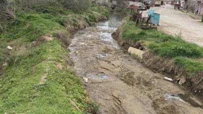 Doğruca (Debleke) Mahallesi’nde dereye karışan hayvansal atıklar nedeniyle mahalle sakinleri