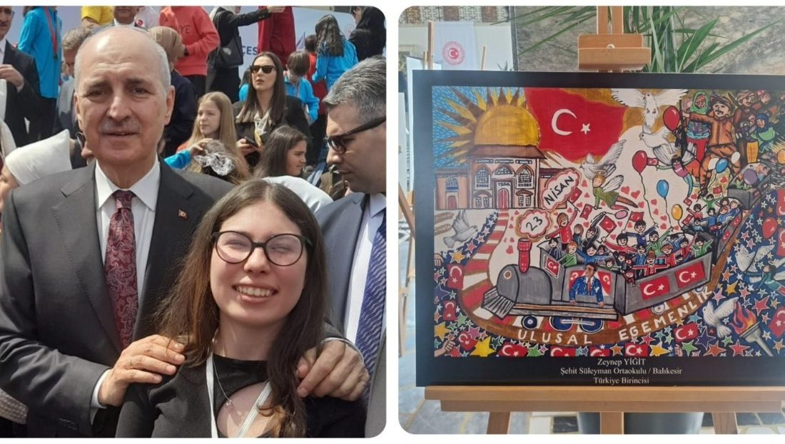 Bandırma’dan Türkiye birinciliği 23 Nisan Resim Yarışması’nda Türkiye birincisi olan Bandırmalı öğrenci Zeynep