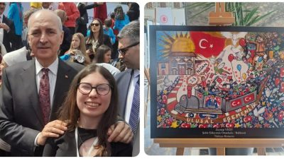 23 Nisan Resim Yarışması’nda Türkiye birincisi olan Bandırmalı öğrenci Zeynep