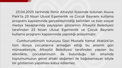  Altıeylül Belediye tarafından düzenlenen 23 Nisan Ulusal Egemenlik ve Çocuk