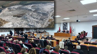 Bandırma’da Eti Maden tarafından işlenen bordan çıkan şlam atıklarının, Levent