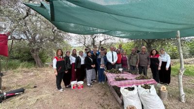 Erdek Kaymakamı Hasan Göç ve İlçe Tarım Müdürü Dilek Işıktaş,
