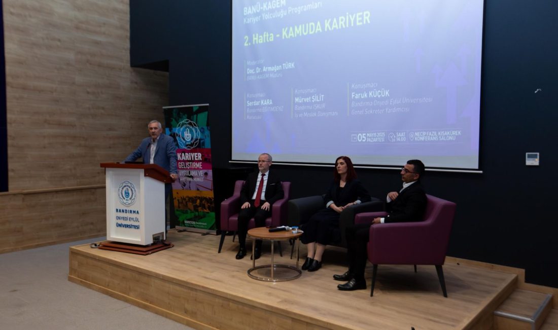Kamuda kariyer Bandırma’da öğrencilere anlatıldı Bandırma Onyedi Eylül Üniversitesi, kamu sektöründe kariyer yapmak isteyen öğrencilere