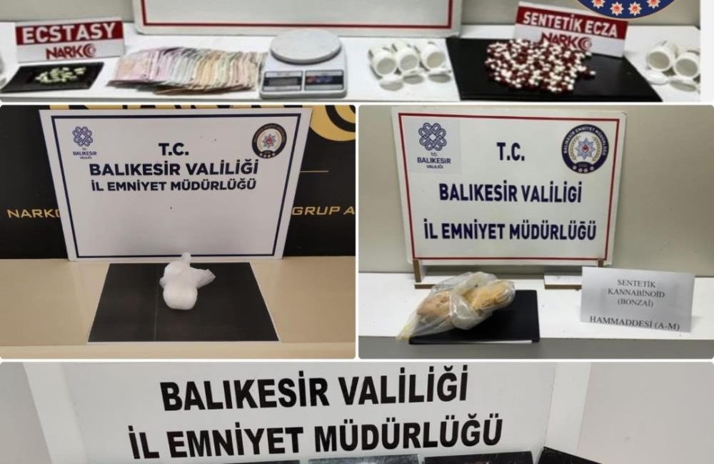 Edremit’te polis ekiplerince düzenlenen iki ayrı operasyonda çok sayıda uyuşturucu