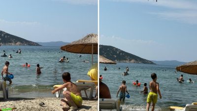 Bandırma Hicri Ercili Çocukevleri Sitesi’nde kalan çocuklar, deniz kenarında düzenlenen