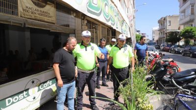 Gönen Belediyesi zabıta ekipleri ve ilçe emniyeti, esnaf denetimi yaparak