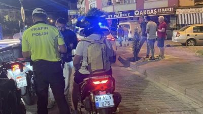 Gönen’de trafik ekipleri tarafından Balya Caddesi ve Plevne Meydanı’nda gece