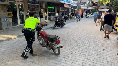Erdek’te yaşanan kovalamacada yakalanan motosikletliye idari para cezası uygulanırken, aracı