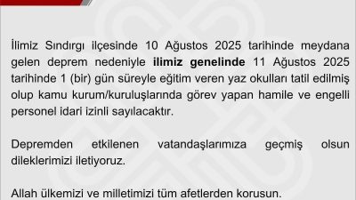 Sındırgı depremi sonrası il genelinde yaz okulları 1 gün tatil