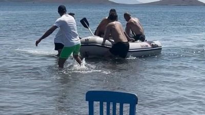 Balıkesir’de yürüyerek gidilen ada olarak bilinen Ayvalık’ın Maden Adası’nda adeta