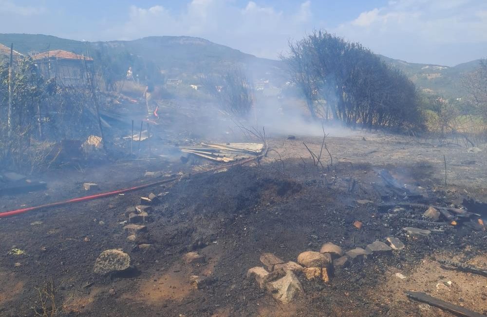 Erdek’te arazide çıkan yangın itfaiye ekiplerinin hızlı müdahalesiyle kontrol altına