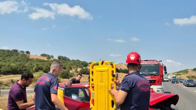 Balıkesir’in Yunakdere mevkiinden geçen İstanbul İzmir otoyolunda meydana gelen ve