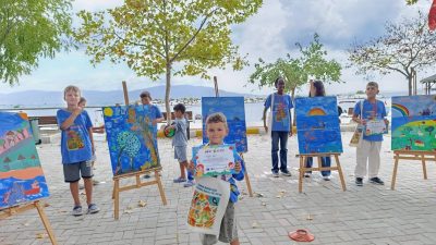 Marmara Adaları Kültür Sanat Aksı Projesi kapsamında düzenlenen etkinlikte, çocuklar