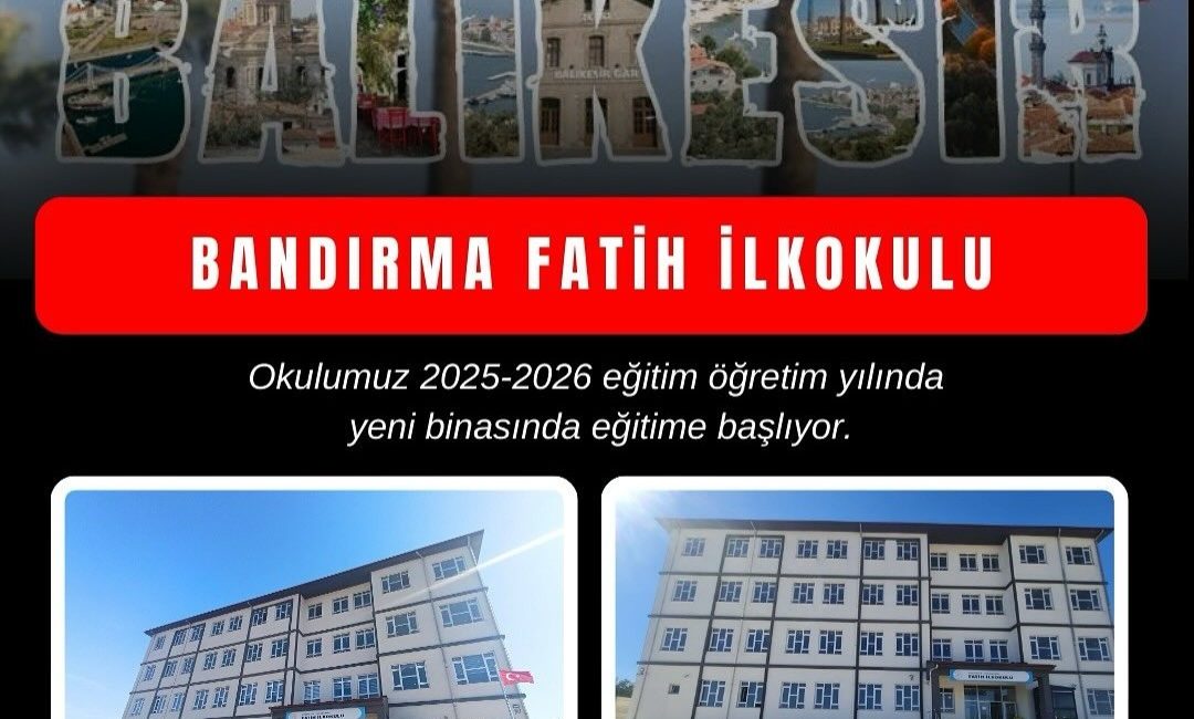Bandırma Fatih İlkokulu yeni binasında eğitim öğretime başlıyor Bandırma’da 24 derslikli yeni binasıyla eğitim hayatına başlayan Fatih İlkokulu,