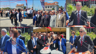 CHP Bandırma İlçe Örgütü, partisinin 102’nci kuruluş yıldönümünü Cumhuriyet Meydanı’nda