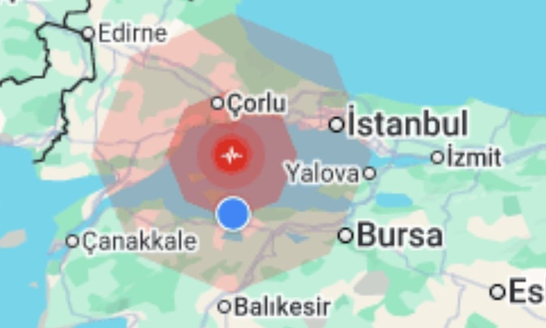 &nbsp; Marmaraereğlisi açıklarında meydana gelen deprem, İstanbul, Bandırma, Balıkesir ve