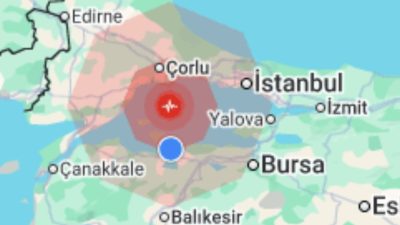 &nbsp; Marmaraereğlisi açıklarında meydana gelen deprem, İstanbul, Bandırma, Balıkesir ve