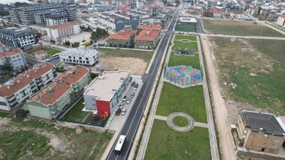 Bandırma Belediyesi tarafından bisiklet yolu boyama işlemleri tamamlanan Malta Parkı’nda