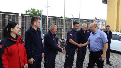 Gönen Belediye Başkanı İbrahim Palaz, İtfaiye Haftası kapsamında Balıkesir Büyükşehir