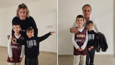 Bandırmaspor Teknik Direktörü Mustafa Gürsel ve futbolcu Atınç Nukan, Bandırma