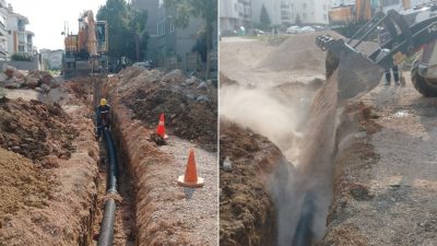 BASKİ, İhsaniye Mahallesi’nde yürüttüğü kanalizasyon şebeke hattı yapımı ve abone