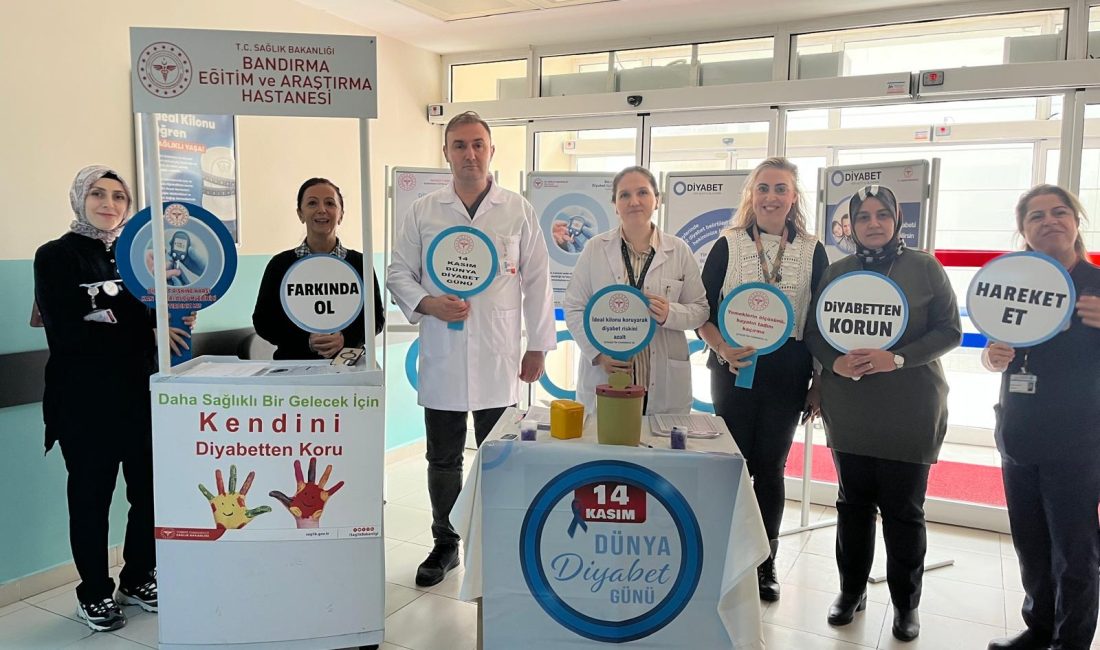 Bandırma’da Dünya Diyabet Günü’ne Özel Kapsamlı Program 160’ın üzerinde ülkede kutlanan Dünya Diyabet Günü’nün “Diyabet ve Aile”