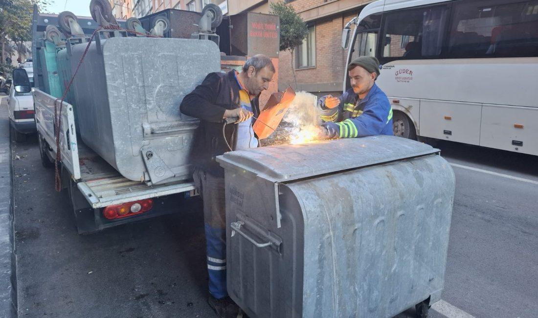 Bandırma Belediyesi çöp konteynerlerini değiştirdi Bandırma Belediyesi yeni kurulan parke tamirat ekibi bozulma yaşanan bölgelerde