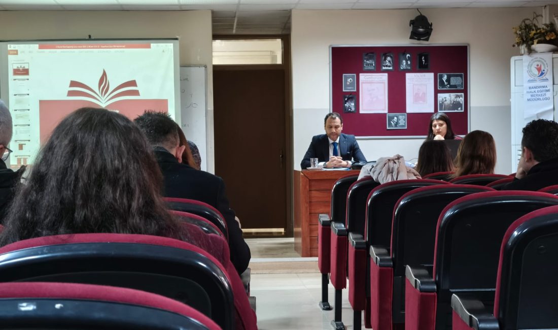Özel öğretim kurumları müdürlerinin katıldığı toplantıda, Bandırma İlçe Millî Eğitim
