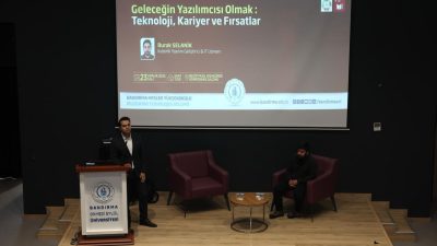 Bandırma Meslek Yüksekokulu’nda düzenlenen söyleşide, yazılım sektöründe kariyer yapmak isteyen