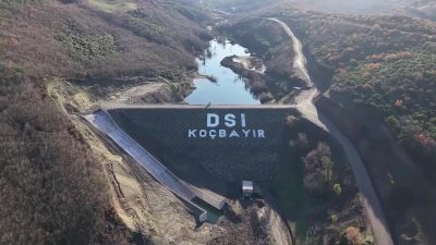 DSİ tarafından Gönen’de inşa edilen Koçbayır Barajı’nda su tutma işlemi