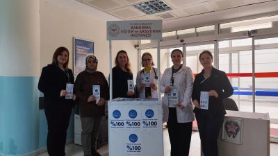 Bandırma Eğitim ve Araştırma Hastanesi’nde Sigarayı Bırakma Günü dolayısıyla kurulan