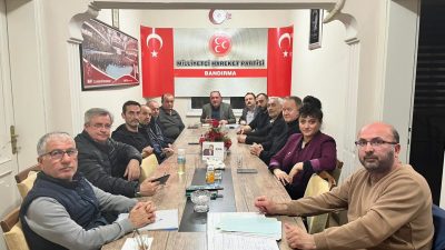 MHP Bandırma İlçe Başkanlığı’nda yapılan aylık olağan toplantıda, teşkilatın çalışmaları