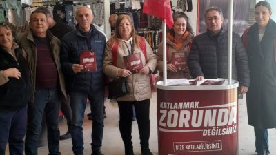 CHP Bandırma İlçe Başkanlığı, Kapalı Pazar Yeri’nde düzenlediği saha çalışmasında