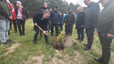 Dünya Ormancılık Günü kapsamında Kazdağları eteklerinde düzenlenen etkinlikte fidanlar toprakla