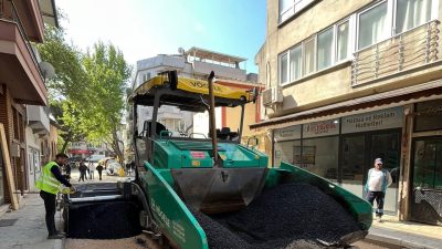 Erdek Belediyesi ve Balıkesir Büyükşehir Belediyesi’nin iş birliğiyle yürütülen asfalt