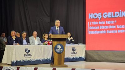 Bandırma Belediye Başkanı Dursun Mirza, düzenlenen halk buluşmasında belediyenin son