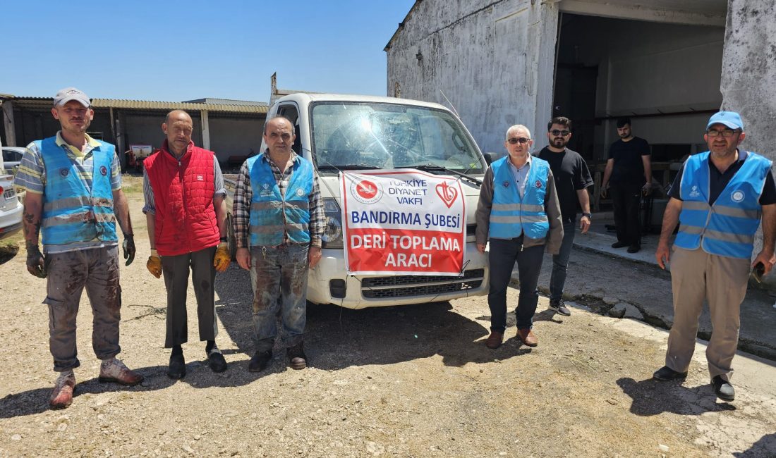 Bandırma’da Bayram Boyunca Deri ve Kelle Bağışı Toplanıyor Bandırma İlçe Müftülüğü himayelerinde yürütülen çalışmalar kapsamında Türkiye Diyanet Vakfı
