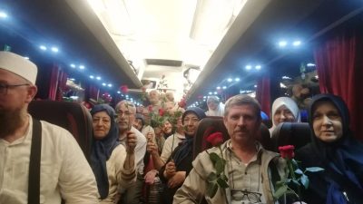 Bandırma’dan kutsal topraklara giderek hac ibadetlerini yerine getiren vatandaşlar, 100.