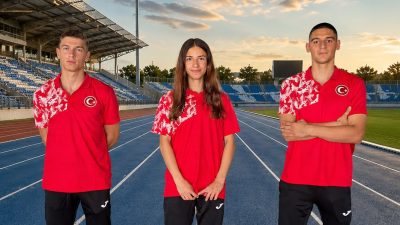 Slovenya’da düzenlenen Balkan Atletizm Şampiyonası’nda yarışan Erdek Atletik NYZ Spor