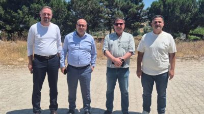 Susurluk’ta yapımına başlanacak Anadolu İmam Hatip Lisesi’nin inşaat alanında protokol