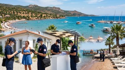 Kent genelinde yürütülen turizm kontrollerinde konaklama tesislerinden seyahat acentalarına, plaj