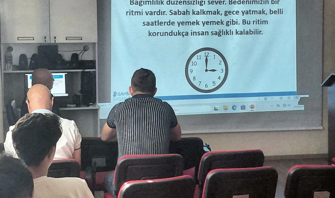 SAMBA Programı kapsamında bağımlılıktan korunma eğitimi Bandırma Denetimli Serbestlik Müdürlüğü tarafından yürütülen SAMBA Programı kapsamında katılımcılara