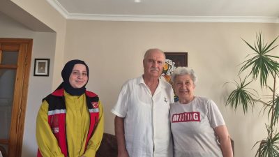 Erdek’te ikamet eden gaziler, Sosyal Hizmet Merkezi ekiplerinin gerçekleştirdiği hane